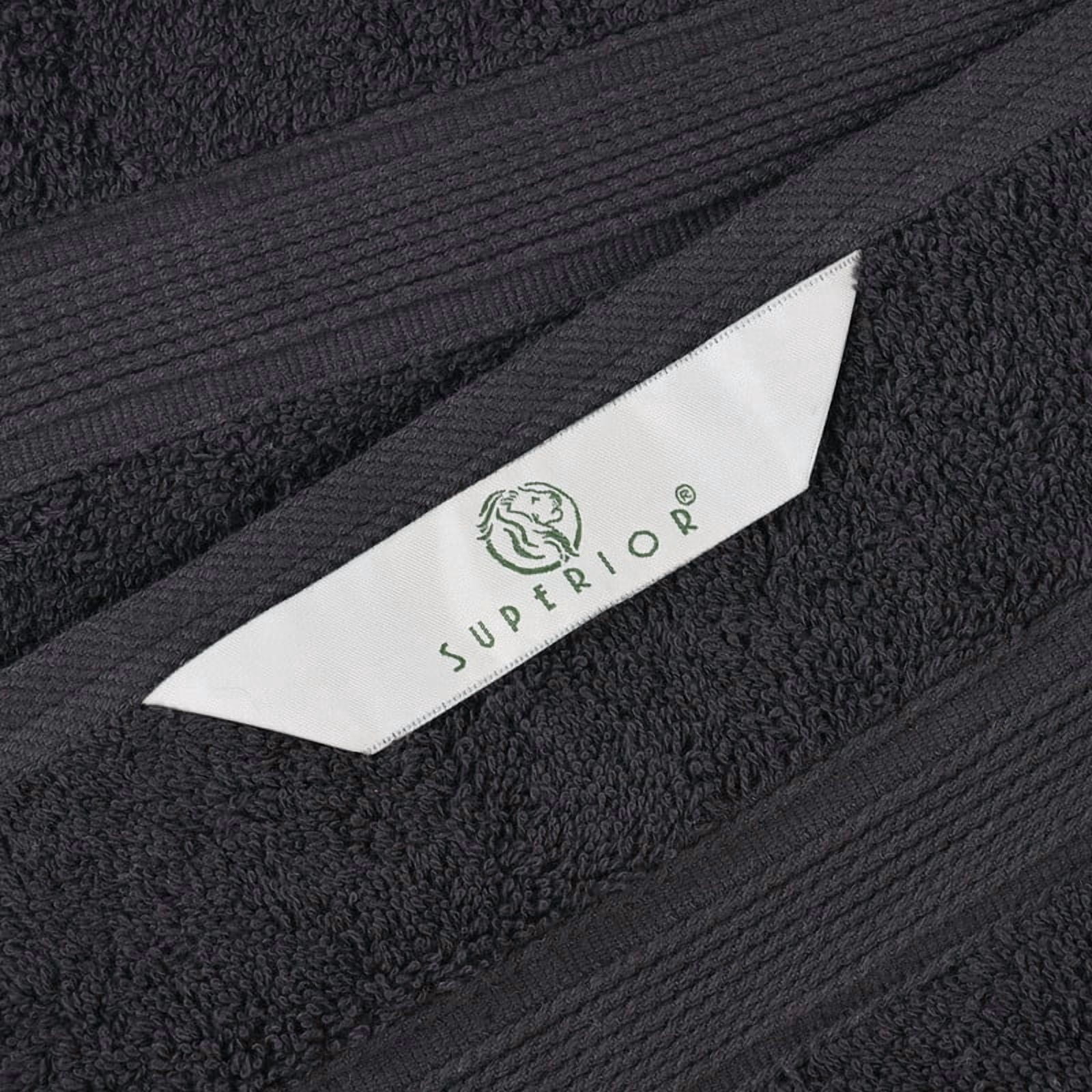 Superior Oregon Organic Cotton 3 Piece Towel Set, Soft Medium Weight Towels, Black
