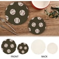 thumbnail image 4 of Pot Holders Trivets Set Cotton Potholders Set, Hot Pads Set of 2, Hunt Green Baseball Pattern Hot Pot Trivets One 9.45 Inch and One 7 Inch Home Decor Gifts, 4 of 7