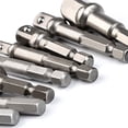 thumbnail image 4 of TIMESETL 8Pcs Impact grade Socket Adapter Set, Hex Shank Square Nut Impact Driver Socket Adapter, Socket to Drill Adapter 14 38 12 Impact Driver Adapter Quick change Drill Extension Bit Set, 4 of 4
