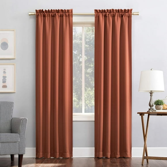 AIR-Easton Energy Saving Blackout Rod Pocket Curtain Panel, 40" x 63", Terracotta,One Panel