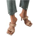 thumbnail image 4 of Zapatos de mujer Moda Color sólido Minimalista Cabeza cuadrada Sandalias de tacón plisado Zapatillas Chanclas Wmkox8yii  hj789, 4 of 9