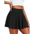 thumbnail image 6 of Cadmus Women's 2-in-1 High Waisted Pleated Skort with Pockets- Flowy A-Line Tennis Golf Skirt with Built-in Shorts,Black,XL, 6 of 7