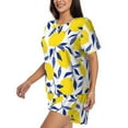 thumbnail image 2 of Picia Tropical Lemon Pajamas Sets for Women Soft Short-Sleeved Pjs with Lounge Shorts Two Piece Sleepwear-XX-Large, 2 of 9