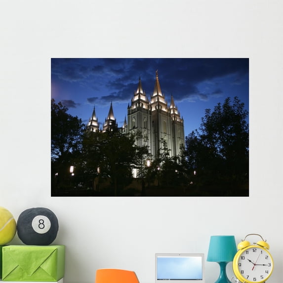 Salt Lake Temple Wall Mural by Wallmonkeys Peel and Stick Graphic (48 in W x 34 in H) WM71857