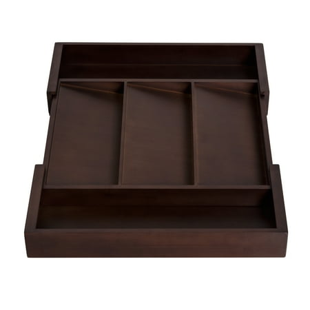 Honey-Can-Do - Expandable Kitchen Drawer Organizer Tray - Walnut