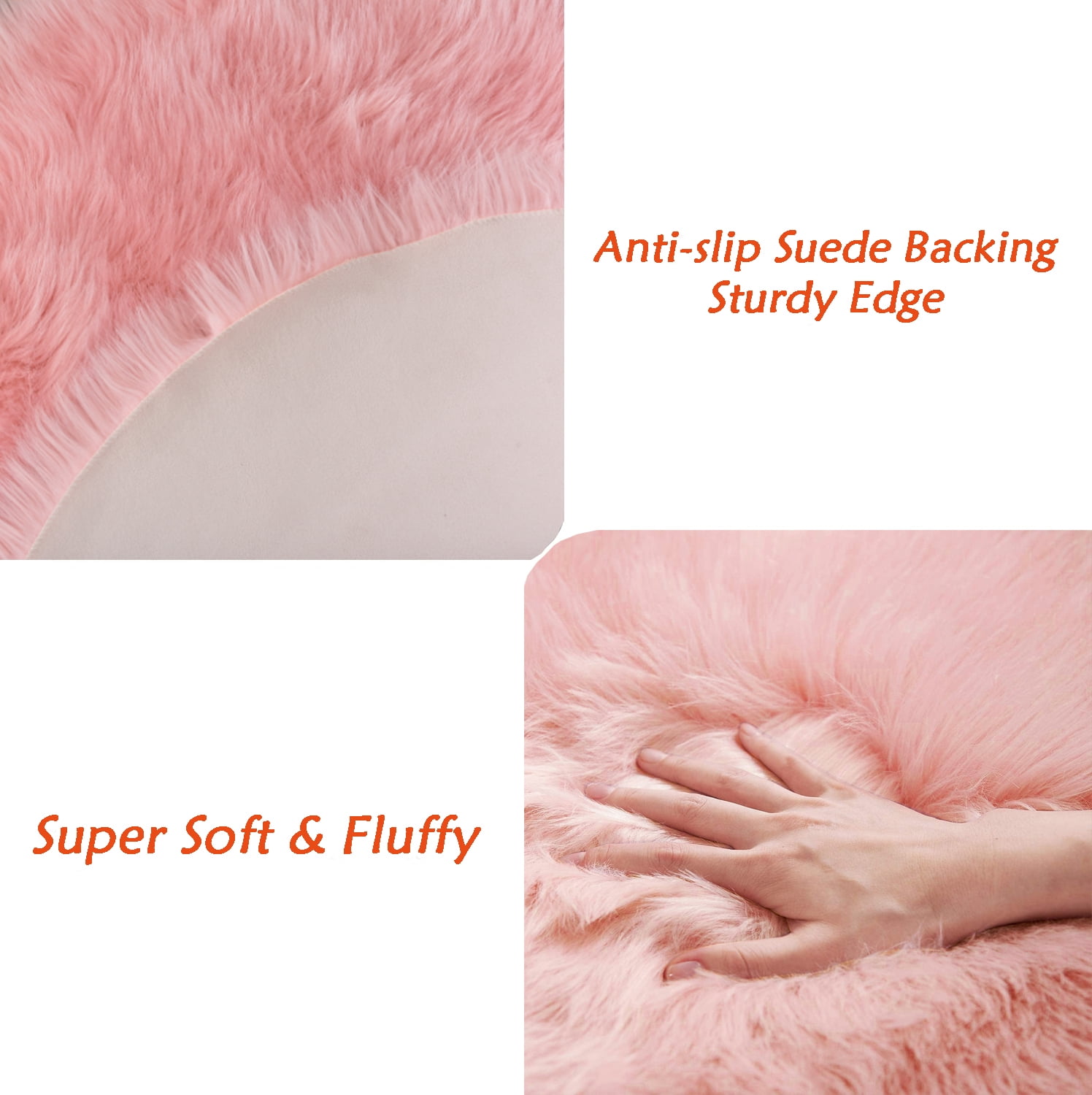 Jingle bears 8x10 Rug Pink Fluffy Large Rug Faux Fur Sheepskin Rug for Living Room Bedroom Fuzzy Furry Rug Rectangle
