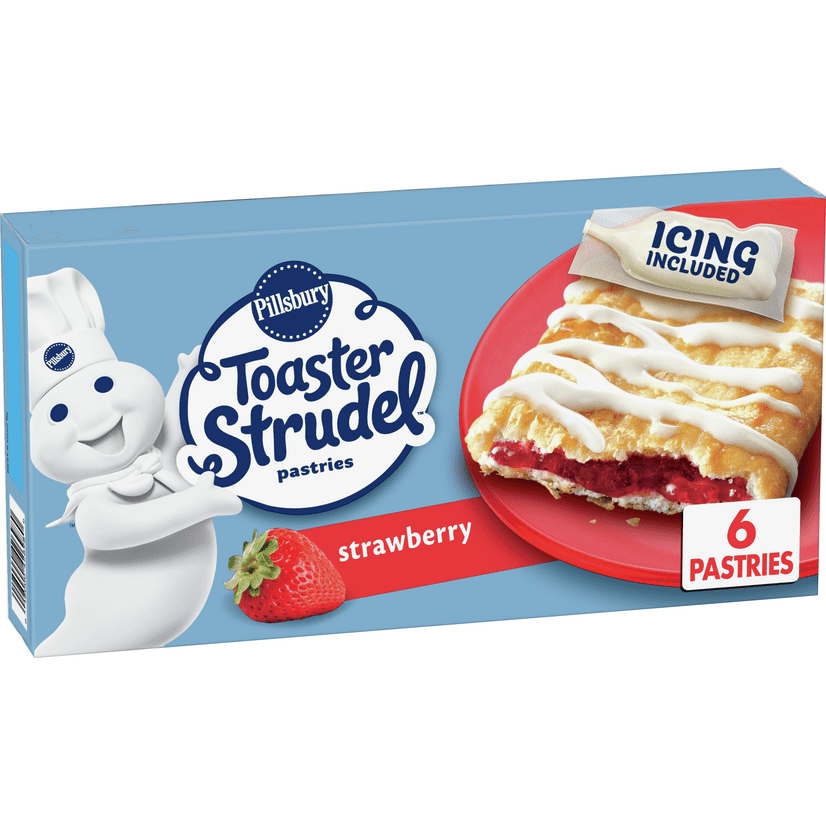 Pillsbury Toaster Strudel, Strawberry, Frozen Pastries, 6 ct, 11.7 oz