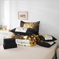 thumbnail image 6 of Manfei Geometric Plaid Grid Boy Girl Twin Bedding Sets 7-Piece,Bling Glitter Bedding Comforter Set Microfiber,Black Golden Breathable Sheet Sets,Lightweight Room Decor,Reversible, 6 of 8