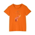 thumbnail image 1 of T-shirts Graphiques pour Fille à Imprimé Floral, Manches Courtes, Col Rond, Hauts, 1 of 6