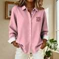 thumbnail image 6 of purcolt Women's Valentine's Day Button Up Shirts Long Sleeve V Neck Collared Shirts Dressy Casual Business Work Tops Blouse, 6 of 6