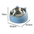 thumbnail image 3 of Pet Feeder Raised Cat Bowl Food Feeder Neck Protective Bowl Dog Kitten Food Dish Pet Supplies Anti Slip Metal Blue, 3 of 8