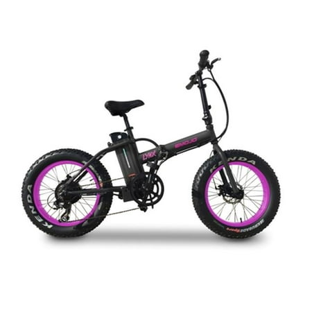 Emojo LYN-BLK-PIN-36-500 Electric Fat Tire Foldable Bike - Black &