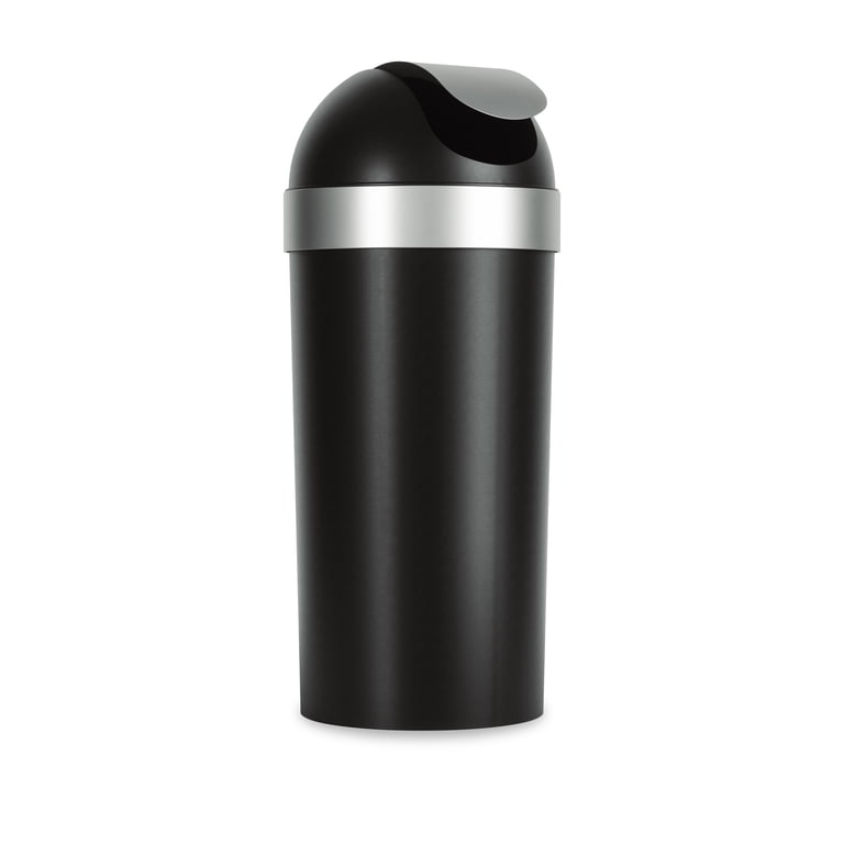 【XL】SEE SEE URBS DAMAGED SWING TOP BLACK Umbra Venti 16 gal Tall Trash Can, Full Size Garbage, Swing Top