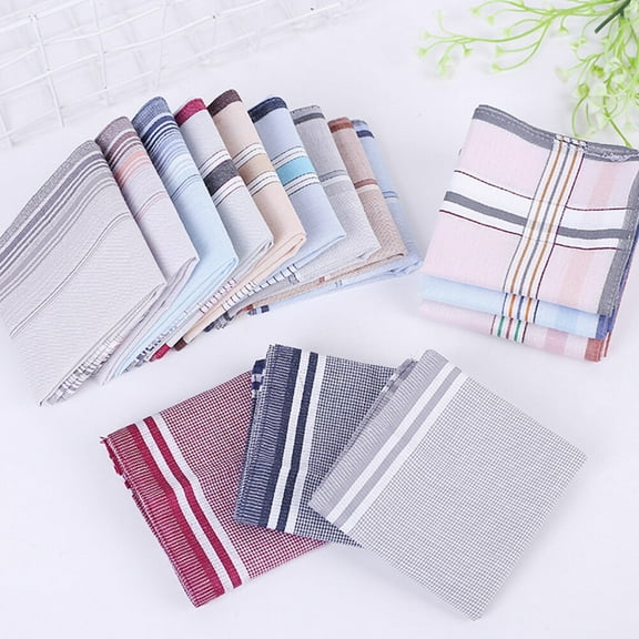 OHOIOLLA 12Pcs Handkerchief Square Cotton Blow Nose Men Business 15x15x0.16 Inch