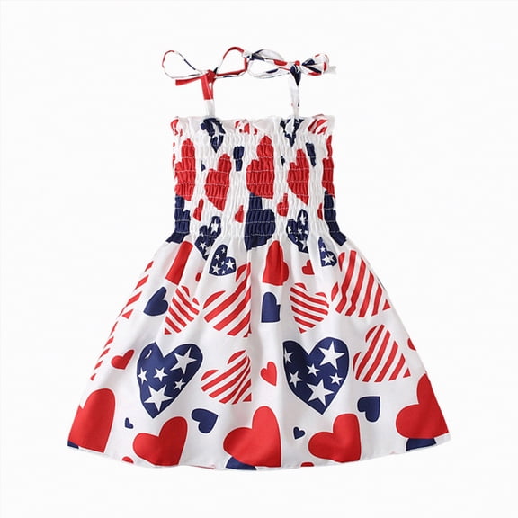 HCNTES Girls Toddler Children Summer Floral Dress Short Sleeve Casual Party Dress for Little Kids Big Kids Baby 2T 3T 4T 5T 6T 7T 8T 9T(3-4 Years,F02-Watermelon Red)