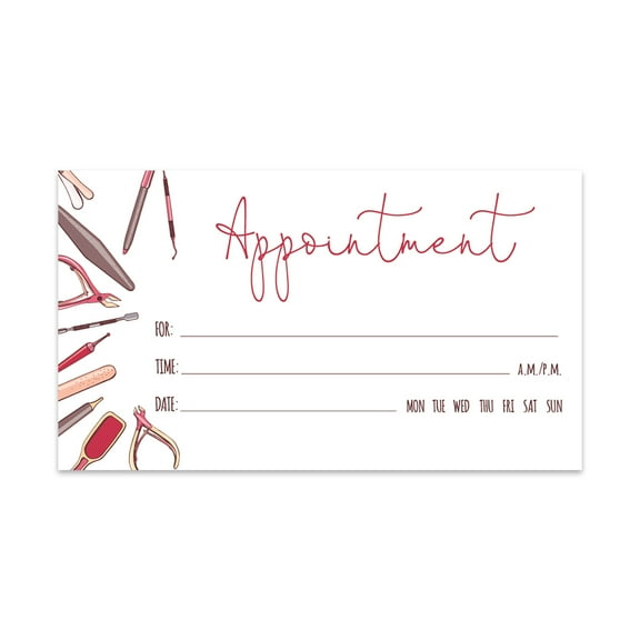 Koyal Wholesale Nail Spa Appointment Business Cards for Nail Salon, Set of 100