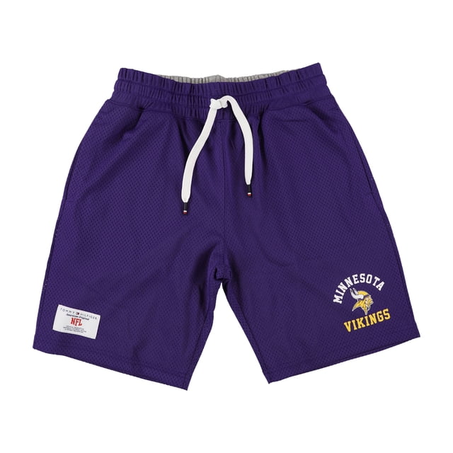 Tommy Hilfiger Vikings Athletic Workout Shorts para Hombre, Púrpura, Mediano