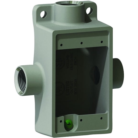 Killark FST-1, 2-7/8"" x 2"" x 4-5/8"", 1-Gang, (3) 1/2"" Hub, Cast Device Box, 1pc