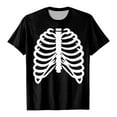 thumbnail image 7 of YDFCWXW Ladies Halloween Chest Skeleton Hand Print Crew Neck Short Sleeved T Shirt Top Women Active Shirts White, XL, 7 of 7