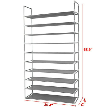 10 Tier Space Saving Storage Organizer 50 Pair Shoe Tower Rack Free Standing, Introductions: Perhaps how to store different kinds of shoes or boots in a shoe rack is.., By