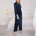 thumbnail image 3 of Goofa Blue Glitter Retro Printed Women’s 2 Piece Pajama Set Super,Pajamas Women's Long Sleeve Sleepwear Soft Button Down Loungewear Pjs Lounge Set Nightwear-X-Large, 3 of 9