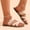 #0037-Beige, variant on Xucatan Women's Square Toe Sandals, Belt Buckle Crisscross Strap Flat Slides, Breathable Faux Leather Open Toe Slippers, Versatile Summer Beach Footwear Gift