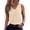 04# Beige, variant on Womens Tank Tops Summer Sleeveless Loose Fit Tops V Neck Pleated Shirts Basic Tees Dressy Casual Trendy Clothes Brown L