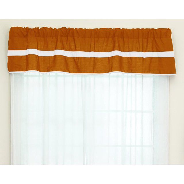 Baby Doll Bedding Solid Stripe Window Valance, Orange/White