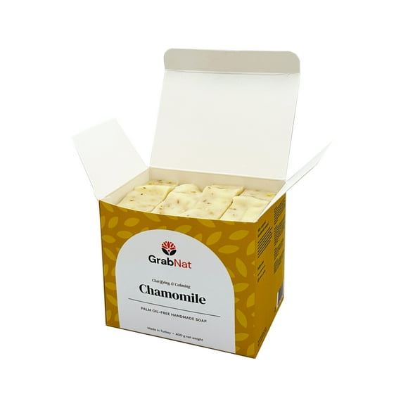 4-Pack Chamomile Soap (4x100g) | Handmade, All-Natural, Cold-Processed, Plant-Based, Made with Chamomile - Suitable for Face & Body, Men & Women, All Skin Type