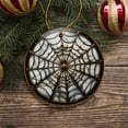 thumbnail image 4 of Golden Arachnid Haunt Intricate Spider Web Stained Glass Style Ceramic Ornament, Halloween Themed Christmas Gift and Decor, 4 of 5