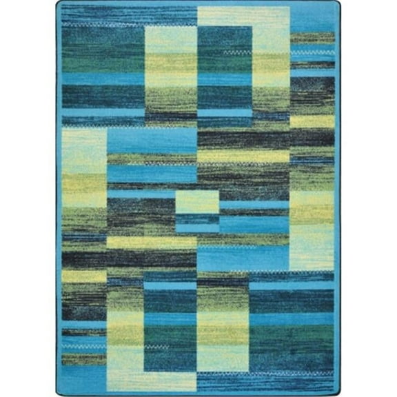 Kid Essentials Boomblox Rectangle Teen Area Rugs  01 Teal - 5 ft. 4 in. x 7 ft. 8 in.