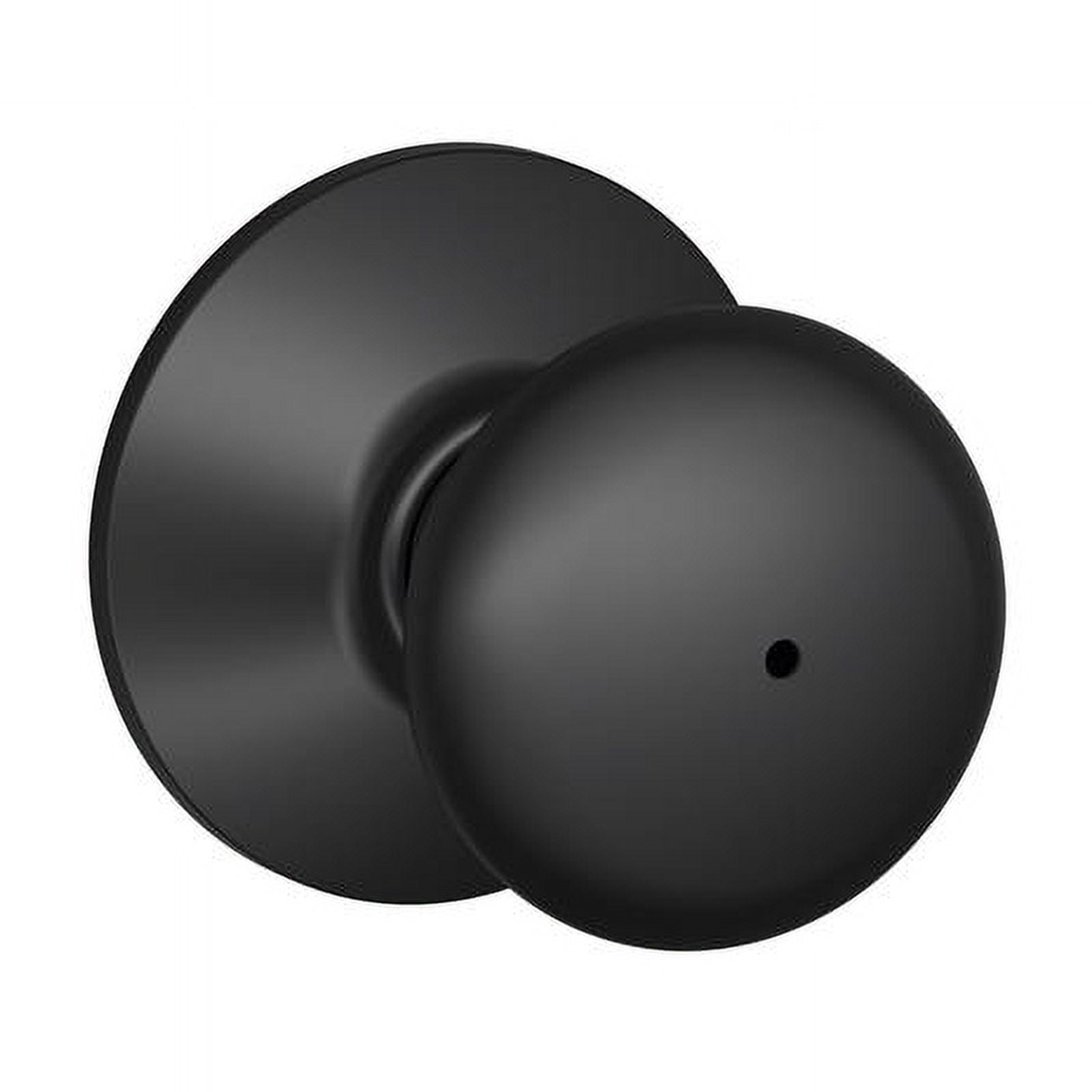Schlage Plymouth F-Series Classic Privacy Door Knob - Matte Black - Right or Left Handed — Residential Use, Standard Application