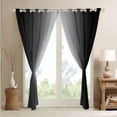 thumbnail image 4 of Black and Greyish White Curtains for Bedroom,Rainbow Ombre 30%-50% Blackout Curtains Aesthetic Living Room Decor,Gradient Colorful Curtains & Drapes Abstract Window Curtain, 4 of 6