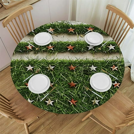 

Tllo0ord Round Tablecloth USA Patriotic Fitted Waterproof Wipeable Table Cloth Cover Table Pad Cover for lndoor Outdoor Tablecloth 31-35