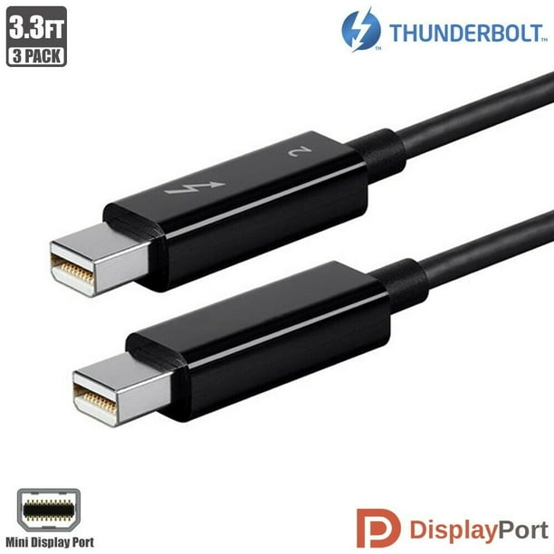 3x 3.3FT Mini Display Port DP Thunderbolt 2 Male to Male Cable 20G 4K
