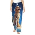 thumbnail image 2 of Lsque Starry Sky Cloud Dog Print Women's Pajama Pants, Lounge Pant - Comfortable Home Wear,Elastic Waistband, Stylish Design-Large, 2 of 9