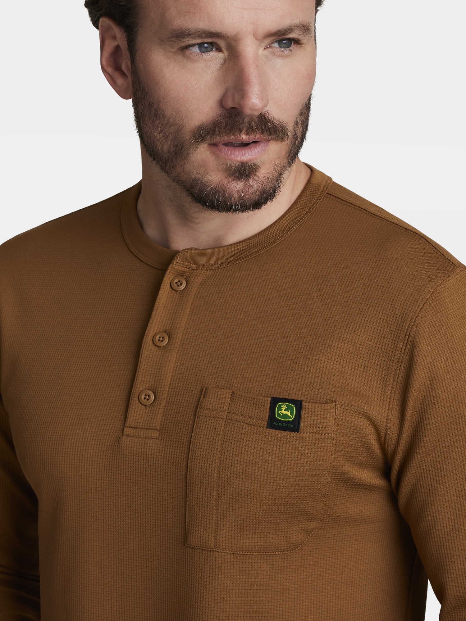 John Deere Men’s Warmth Shield™️ Long Sleeve Thermal Pocket Henley, Sizes S - 3XL