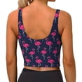 thumbnail image 3 of Naloa Cute Flamingo Sports Bras for Women, High Support Bra with Removable Pads, Comfortable - Small, 3 of 9