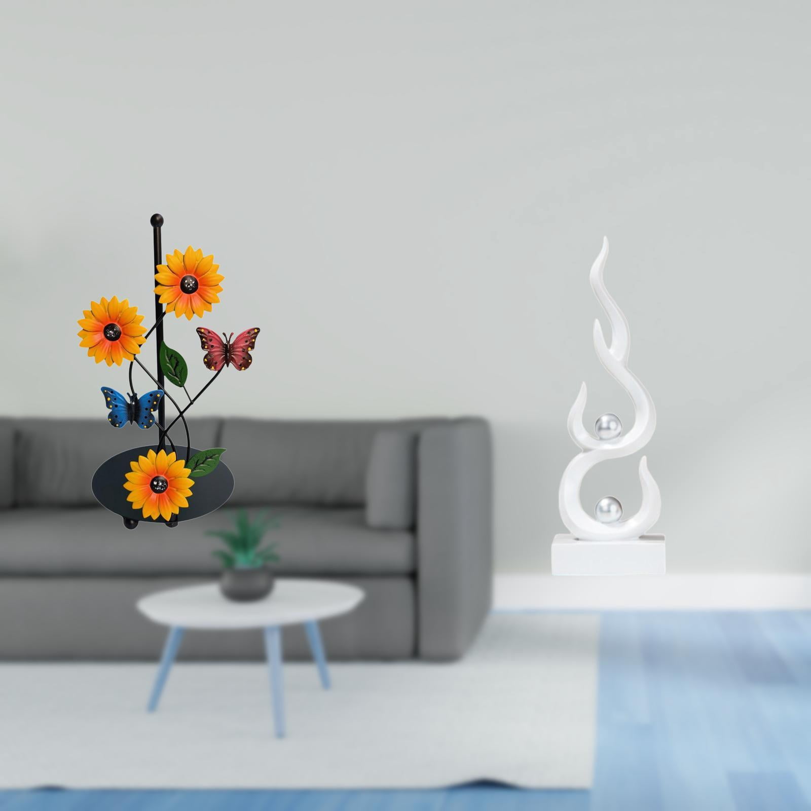 Fiocias Abstract Fire Sculpture Toilet Paper Holder Paper Towel Holder Countertop Kitchen Roll Holders Standing Unique Iron Resin Ornament Suitable for Kitche