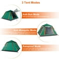 thumbnail image 5 of 4 Person Easy Pop Up Camping Tent with Net and Shade Cloth, Waterproof Hiking Tent with Storage Bag, Lightweight Portable  Backpacking Tent for Outdoor, Traveling, Green, 5 of 9