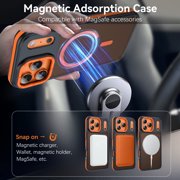 iPhone 17 Pro Max Case 6.9 - DOMAVER Magnetic Case Compatible with Mag-Safe | Translucent Matte Finish | Shockproof & Anti-Scratch Protection | for iPhone 17 Pro Max Case - Black/Orange