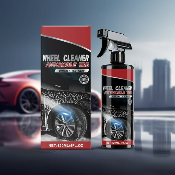 All Wheels and Tires Cleaner Spray 120ml – Non-Acidic Wheel Cleaner, Powerful Brake Dust and Dirt Remover, Safe Tire Cleaner Spray for Automotive Use