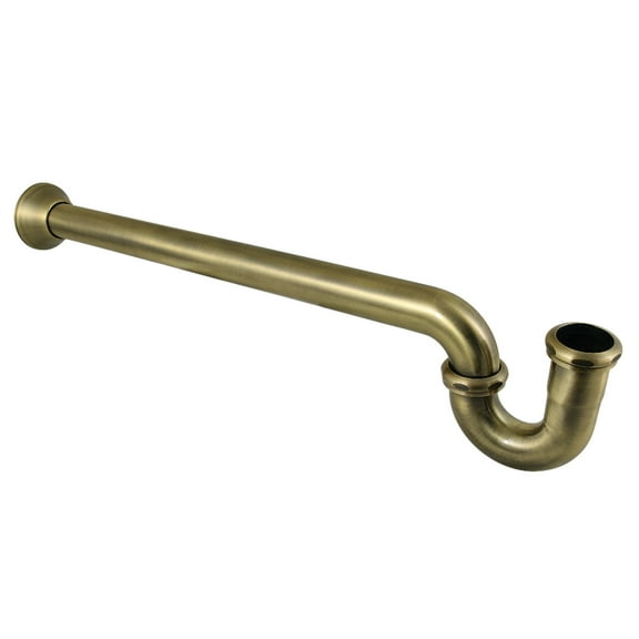 Kingston Brass CC7123 1-1/2" P-Trap with Bell Flange, 24" Length, 18 Gauge, Antique Brass