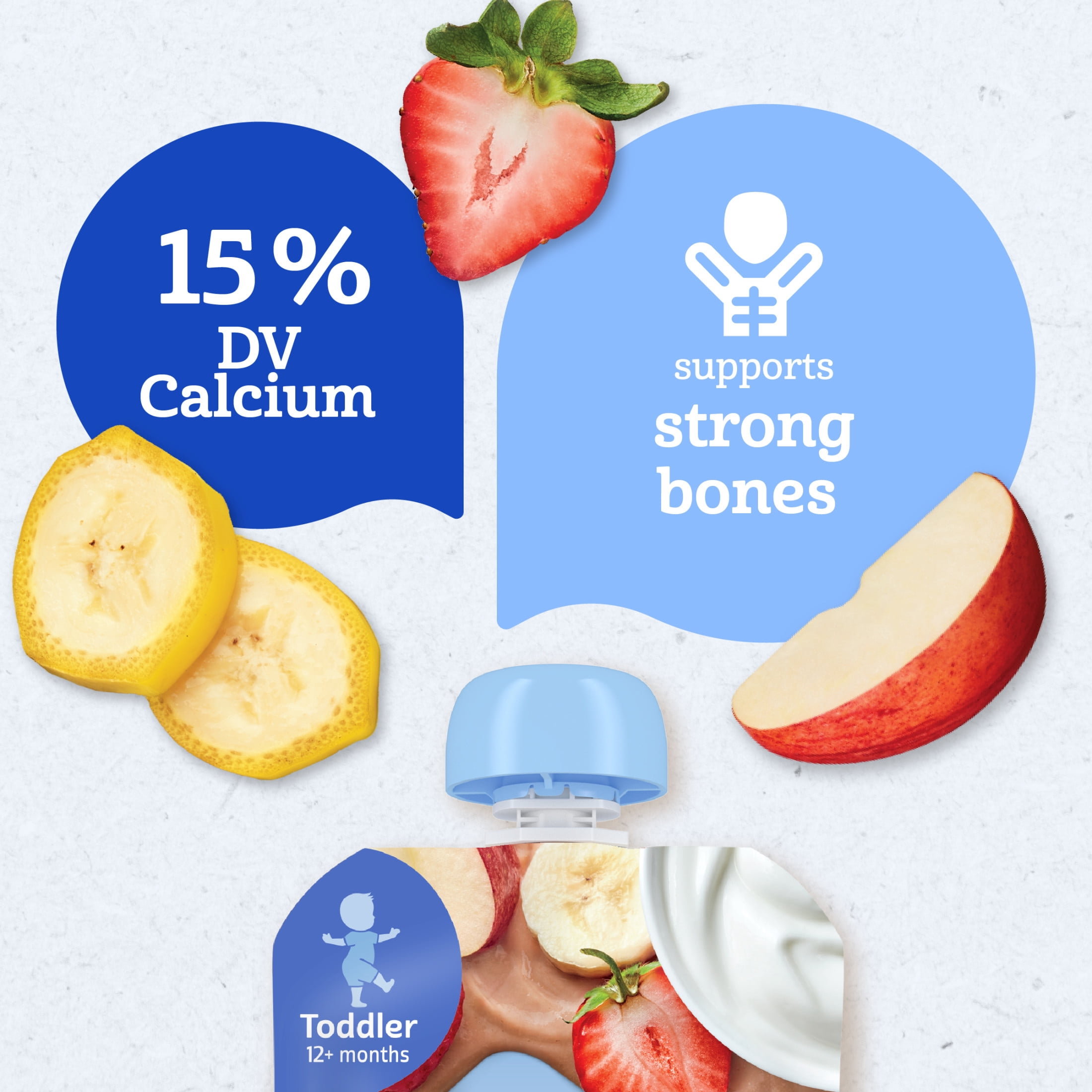 Gerber Toddler Food, Strawberry Banana, Fruit Puree and Yogurt Baby Pouches