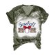 thumbnail image 4 of Fiudx Ofertas y Liquidaciones Camiseta Holgada Estampada con Cuello En V y Manga Corta para Mujer, 4 of 5