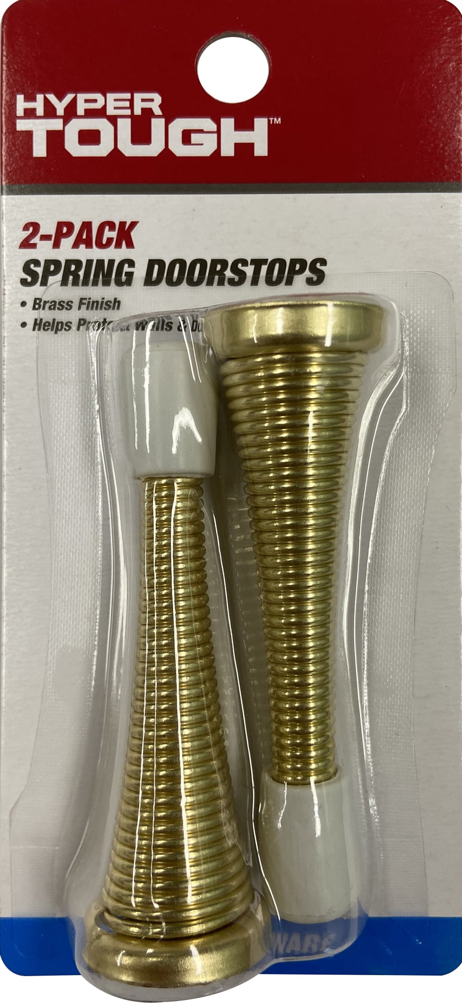 Spring Doorstop, Brass Plated, 2 Pack