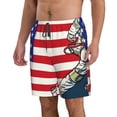 thumbnail image 2 of Balery American Astronaut Runs Forward Traje de Baño Estilo Hawaiano para Hombre, Shorts de Secado Rápido con Bolsillos-Large, 2 of 6