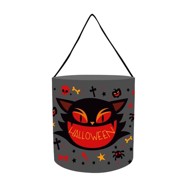 Led Tiras de Luz Brillante Bolsa de Dulces de Halloween Luz Portátil de Calabaza, Bolsa de Almacenamiento Respirable de 25x28cm para Regalos Y Artículos Pequeños, Manija Reforzada