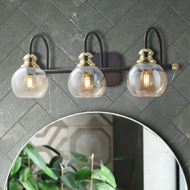 Kitchen Light Fixtures Black 3 Vanity Fixture For Bathroom Over Mirror With Clear Glass Shades Hallway Entryway Living Room Closet R304 Com Light Vanity Fixture, Glass Shades For Kitchen Light Fixtures