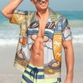 thumbnail image 2 of Nueva camisa hawaiana con estampado divertido de hongos para hombre, camisas casuales de manga corta para vacaciones en la playa, camisas de calle con flores para mujer y niño, 2 of 5
